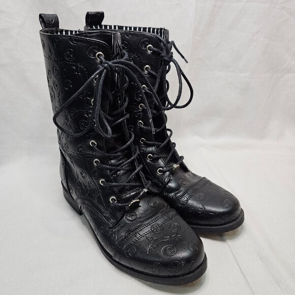 Nightmare Before Christmas Disney Combat Boots Jack Skellington Women's size 8 - Picture 1 of 15